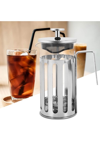 Fransız Presler Dikey Çizgiler Cezve Kahve Makinesi Su Isıtıcısı Çaydanlık Ev Su Isıtıcısı Çay POTU-350ML (Yurt Dışından)
