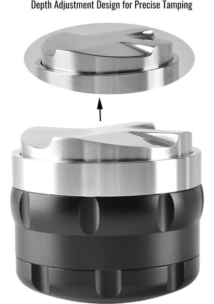 53MM Kahve Dağıtıcı Eşitleyici Aracı Profesyonel Ayarlanabilir Derinlik Espresso El Sabotaj Espresso Kahve Telvesi Için Uygun (Yurt Dışından)