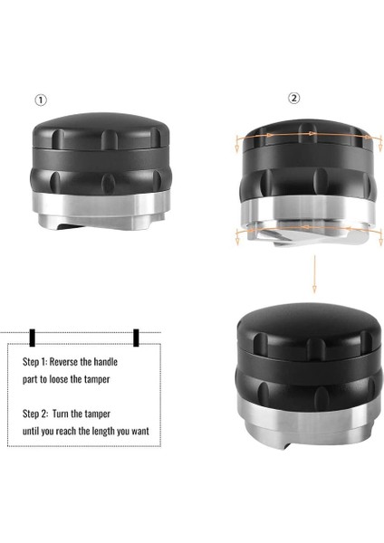 53MM Kahve Dağıtıcı Eşitleyici Aracı Profesyonel Ayarlanabilir Derinlik Espresso El Sabotaj Espresso Kahve Telvesi Için Uygun (Yurt Dışından)
