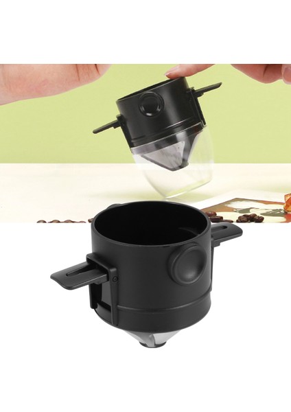 Seyahat Fincan Üzerine Dökün Kahve Filtresi, Taşınabilir Katlanabilir Koni Yeniden Kullanılabilir Seyahat Fincan Kahve Makinesi Için Fırça Kepçe ile Katlanabilir (Yurt Dışından) indirimleri