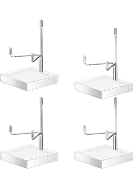 4 Adet Ayarlanabilir Metal Kol Ekran Standı Şövale Akrilik Tabanlı Kaya Ekran Şövale Tutucu Akrilik Şövale Gümüş (Yurt Dışından)