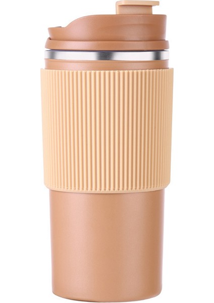 Kahve Fincanı Çift Duvar Isıya Dayanıklı Silikon Kavrama Seyahat Kupa, Sızdırmaz Kapaklı Çevre Dostu Taşınabilir Bardaklar Haki (Yurt Dışından)