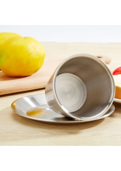 203 ml Yalıtımlı Kahve ve Çay Bardağı Çift Duvar Paslanmaz Çelik Seyahat Kolu Kaşıklı Kupalar Tabak Tabak Setleri (Yurt Dışından) indirimleri