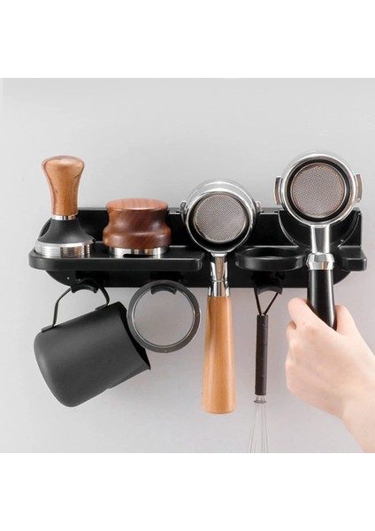 58MM Yerden Tasarruflu Yüzen Duvar Rafları Kahve Istasyonu Organizatör, Çok Amaçlı Espresso Araçları Kahve Portafilter Tutucu (Yurt Dışından) fiyatları