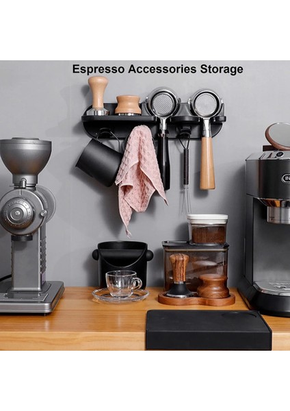 58MM Yerden Tasarruflu Yüzen Duvar Rafları Kahve Istasyonu Organizatör, Çok Amaçlı Espresso Araçları Kahve Portafilter Tutucu (Yurt Dışından) modelleri