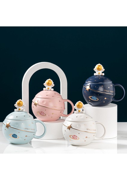 Kapaklı ve Kaşıklı Sevimli Astronot Kupa, Kahve, Çay ve Süt Için Kawaii Fincan Yenilik Kupa, Kupa Hediye, Açık Mavi (Yurt Dışından) fiyatları