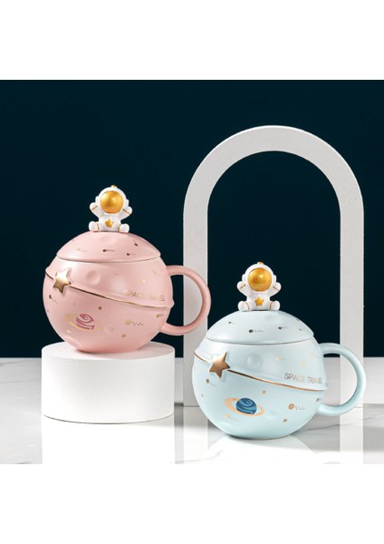 Kapaklı ve Kaşıklı Sevimli Astronot Kupa, Kahve, Çay ve Süt Için Kawaii Fincan Yenilik Kupa, Kupa Hediye, Açık Mavi (Yurt Dışından) fırsatları