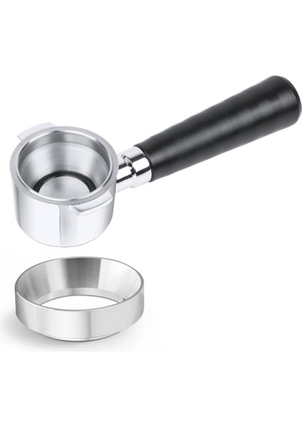 51 mm Dipsiz Espresso Kahve Portafiltresi, Portafilter Için Manyetik Espresso Hunisi 51 mm Dozaj Halkası (Yurt Dışından)