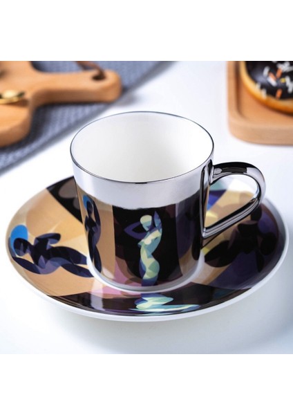 Ayna Yansıma Su Kupaları Ev Ofis Çay Kahve Fincan ve Çay Tabağı Seti Dekor Drinkware Coffeeware Hediye A (Yurt Dışından) fiyatları
