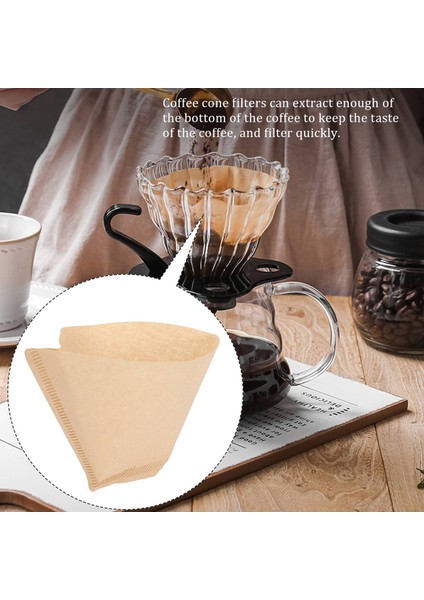 100 Adet Kahve Filtreleri Tek Kullanımlık Koni Kağıt Kahve Filtresi Doğal Ağartılmamış Filtre 4-6 Fincan Kahve Makineleri Üzerine Dökün (Yurt Dışından) indirimleri