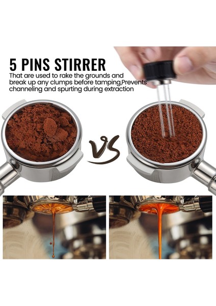 2'si 1 Arada 53,3 mm Espresso Sabotaj ve Wdt Aracı, Karıştırıcılı Kahve Sabotajı, Paslanmaz Çelik Espresso Baskı Aracı (Siyah) (Yurt Dışından) modelleri