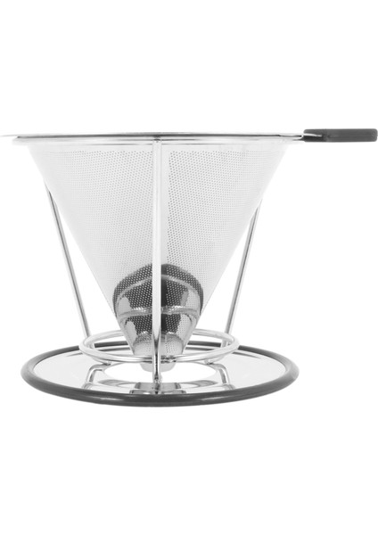 Koni Şekilli Paslanmaz Çelik Kahve Damlatıcı Çift Katmanlı Örgü Filtre Sepeti Ev Mutfak Aracı Kahve Aksesuarları (Yurt Dışından)