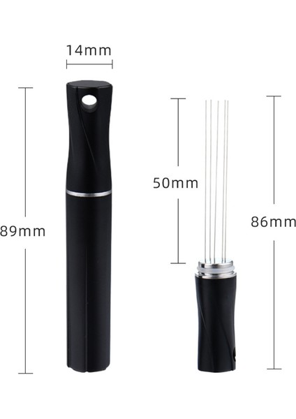 Wdt Aracı Espresso Dağıtım Aracı 5 Iğne Espresso Kahve Karıştırıcı Kolu Standı ile Karıştırma Iğnesi Siyah (Yurt Dışından)