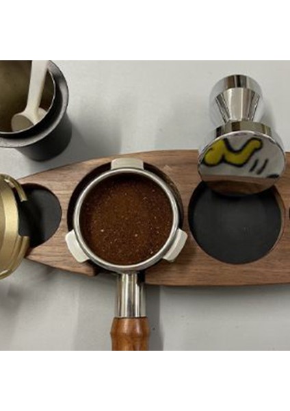 Kahve Sabotaj Düz Taban Katı Paslanmaz Çelik Espresso Kahve Makinesi Kalibre Edilmiş Basınç Preslenmiş Toz Çekiç (58MM) (Yurt Dışından)