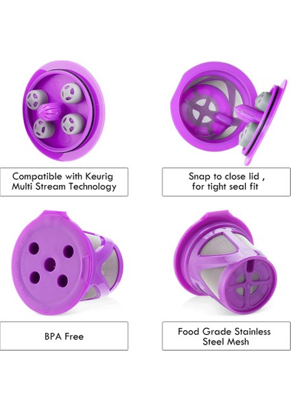 Kahve Makinesi Için Yeniden Kullanılabilir K Bardakları - Kahve Makinesi Için Doldurulabilir, Kahve Kapsülleri Filtresi - Mor (Yurt Dışından) indirimleri