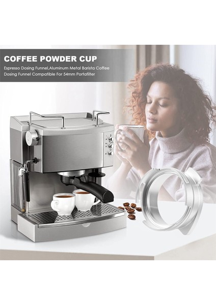 Espresso Dozajlama Hunisi, 54MM Portafilter ile Uyumlu Alüminyum Metal Barista Kahve Dozajlama Hunisi - Gümüş (Yurt Dışından) fırsatları