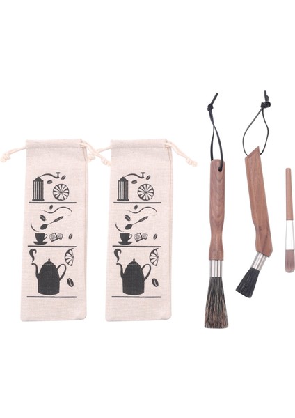 Kahve Değirmeni Temizleme Fırçası Espresso Temizleme Aracı Ceviz Ahşap Saplı Doğal Kıllar Kahve Makinesi Temizleme Aracı (Yurt Dışından)