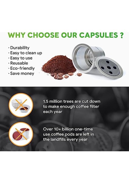 K- Plus Kahve Makinesi Çevrim Dolumuna Uygun, Paslanmaz Çelik Filtre Kabı K Bardak (5 Delikli) Kullanın (Yurt Dışından) indirimleri