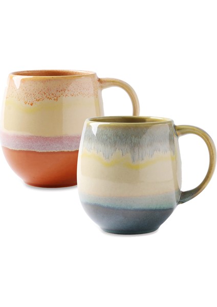 Çift Tipi Seramik Kapasiteli Kupa Kahve Fincanı Ofis Su Bardağı Yulaf Ezmesi Kahvaltı Fincanı (Yurt Dışından)