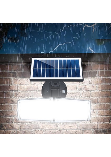 80LED Çift Kafa Güneş Duvar Işık Sensörü Cob Duvar Lambası Spot Açık Havada Güneş Enerjili Bahçe Işık Yard LED Lamba Su Geçirmez (Yurt Dışından)