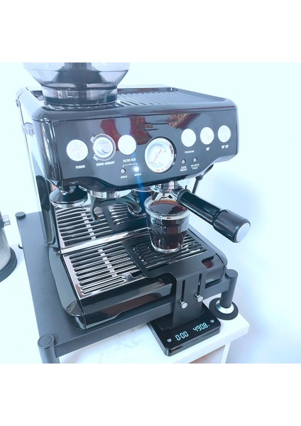 Espresso Makinesi Için Çelik Kahve Tartı Standı Elektronik Terazi Rafı Su Geçirmez Terazi Çubuk Koruma Rafı (C) (Yurt Dışından)