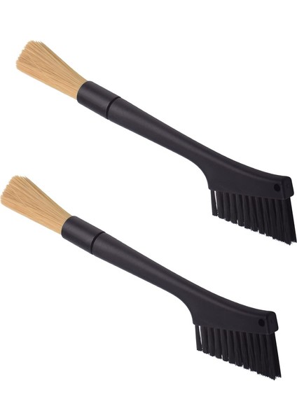 2 Paket Kahve Makinesi Temizleme Fırçası, Çıkarılabilir Çift Toz Alma Espresso Öğütücü Fırça Aksesuarları (Yurt Dışından)