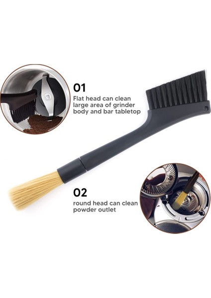 2 Paket Kahve Makinesi Temizleme Fırçası, Çıkarılabilir Çift Toz Alma Espresso Öğütücü Fırça Aksesuarları (Yurt Dışından) modelleri