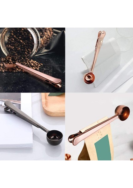 Kahve Kepçesi Klipsi, Paslanmaz Çelik Kahve Kepçesi Çanta Klipsi, Klipsli Çok Fonksiyonlu Kahve Kepçesi, Kahve ve Çay Için, 3 Paket B (Yurt Dışından) fırsatları