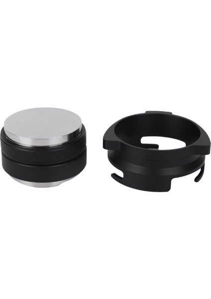 Kahve Tozu Halkası, 54 mm Espresso Dozajlama Hunisi Evrensel Kahve Tozu Alma Dozaj Halkası Kahve Makinesi Gümüş + Siyah (Yurt Dışından)