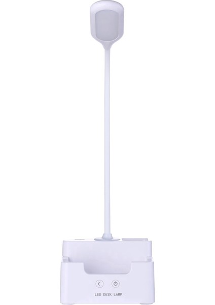 LED Çok Fonksiyonlu Masa Lambası Göz Okuma Öğrenme Işığı Ayar Açısı Masa Lambası Fanlı Masa Lambası Masa Lambası Dahili Çift USB Şarj Bağlantı Noktaları ve Düğmeye Basma Mavi (Yurt Dışından)