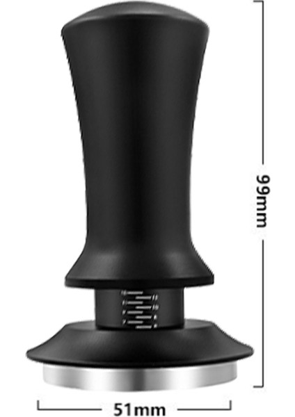 51 mm Kahve Sabotajı Ayarlanabilir Derinlik ve Terazili Espresso Yayları Kalibreli Tamponlu Paslanmaz Çelik Matlı Düz Taban (Yurt Dışından) indirimleri