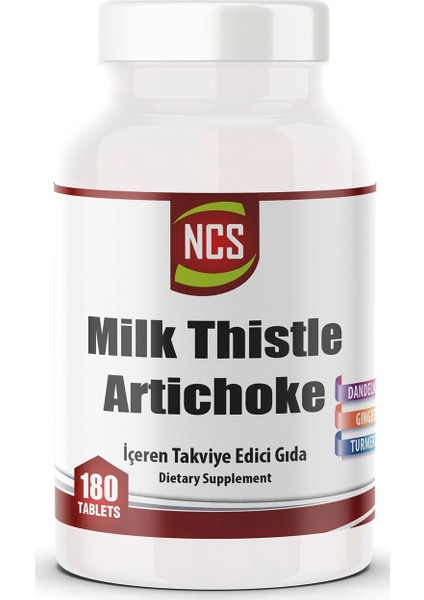 Milk Thistle Artichoke Zerdeçal Karahindiba Zencefil 180 Tablet Dulavratotu
