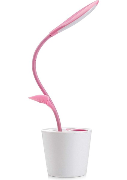 LED Masa Lambası Arı Tasarım Basın Kontrol Karartma Işık Esnek USB Şarj Edilebilir Masa Işığı Göz Bakımı Çocuk Okuma Lambası (Pembe) (Yurt Dışından)