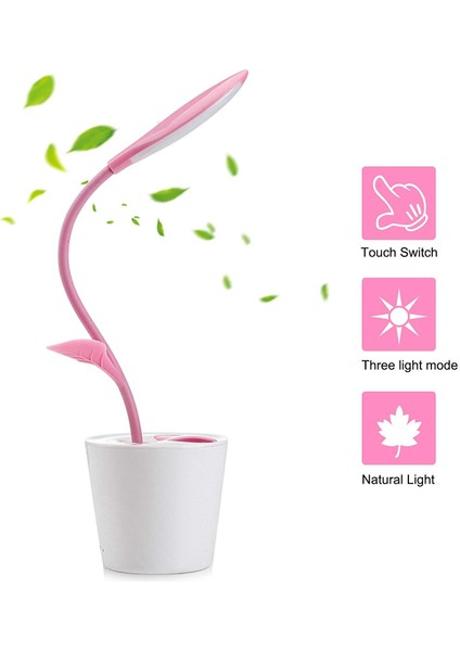 LED Masa Lambası Arı Tasarım Basın Kontrol Karartma Işık Esnek USB Şarj Edilebilir Masa Işığı Göz Bakımı Çocuk Okuma Lambası (Pembe) (Yurt Dışından) fiyatları