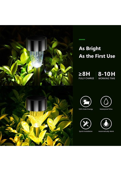 LED Güneş Işığı Dış Mekan Solar Lamba Sensörü Duvar Lambası Su Geçirmez Güneş Güneş Işığıyla Çalışan Bahçe Sokak Lambası, Sıcak Işık (Yurt Dışından)