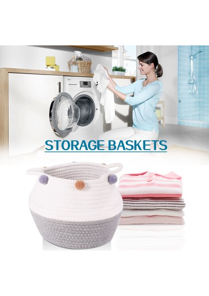 Pamuklu Dokuma Ipli Sepet, Kirli Giysiler, Oyuncaklar, Yatak Odasında, Oturma Odasında ve Çocuk Odasında Battaniye Saklama Alanı, M (Yurt Dışından) modelleri