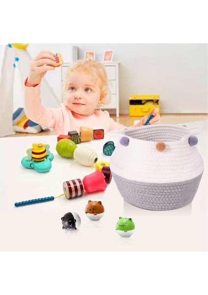 Pamuklu Dokuma Ipli Sepet, Kirli Giysiler, Oyuncaklar, Yatak Odasında, Oturma Odasında ve Çocuk Odasında Battaniye Saklama Alanı, M (Yurt Dışından) indirimleri