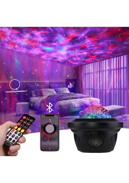 Yıldız Projektör, Uzaktan Kumandalı 12'si 1 Arada Nebula Gece Işıkları, Bluetooth Hoparlörlü Galaxy Projektör, Ruh Hali Lambası (Yurt Dışından)
