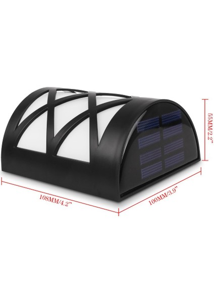 2 Adet Güneş Enerjisi Paneli 6 Duvar Lobi Yolu Işık Çit Açık Ev Bahçe Lambası Merdiven Yard LED Aydınlatma-Sıcak (Yurt Dışından)