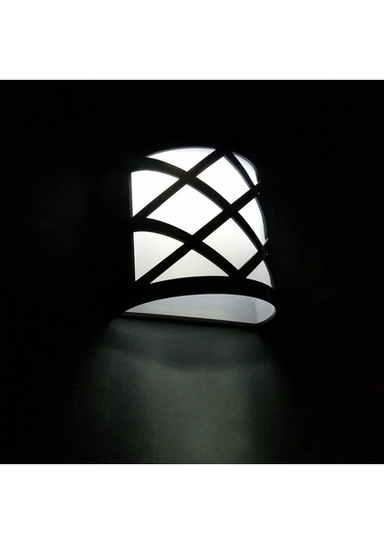 2 Adet Güneş Enerjisi Paneli 6 Duvar Lobi Yolu Işık Çit Açık Ev Bahçe Lambası Merdiven Yard LED Aydınlatma-Sıcak (Yurt Dışından)