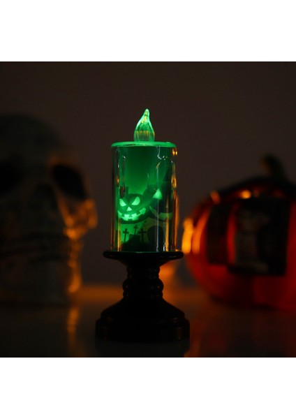 12 Adet/takım Cadılar Bayramı Dekorasyon Kale Şamdan Işık LED Elektronik Mum Işığı Korku Gece Işıkları (Yurt Dışından)
