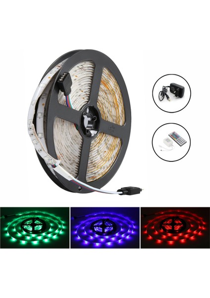 5m 300LEDS 3528 Smd Rgb LED Işık Şeridi + 44 Anahtar Ir Uzaktan Kumanda Su Geçirmez Olmayan DC12V 60LEDS Esnek Aydınlatma Şerit Bant Bize Tak (Yurt Dışından) fiyatları