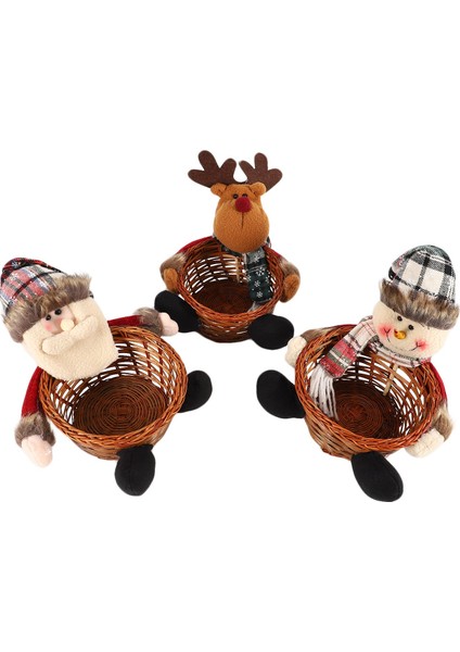3 Adet Sevimli Noel Şeker Depolama Sepeti Noel Hediyesi Tutucu Sepeti Santa Sepeti Ev Masaüstü Dekorasyon (Yurt Dışından) modelleri
