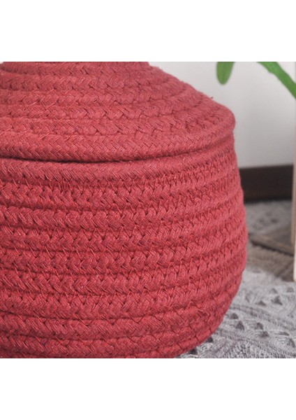 Pamuk Ipliği Saklama Kutusu Kozmetik Saklama Kutusu Aperatif Kapaklı Kutu Masaüstü Anahtar Cüzdan Çeşitli Eşyalar Dekoratif Kutu-Kırmızı (Yurt Dışından) modelleri