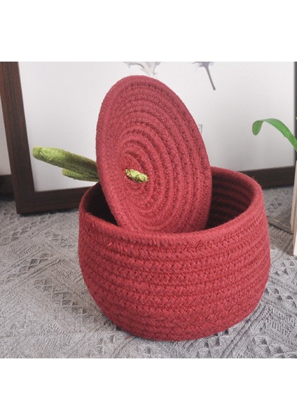 Pamuk Ipliği Saklama Kutusu Kozmetik Saklama Kutusu Aperatif Kapaklı Kutu Masaüstü Anahtar Cüzdan Çeşitli Eşyalar Dekoratif Kutu-Kırmızı (Yurt Dışından) fırsatları