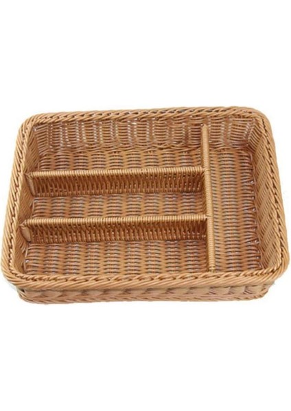 Rattan Çatal Bıçak Takımı Sepeti Çatal Bıçak Takımı Sepeti Depolama Çatal Bıçak Takımı Çubuk Sepeti Rattan Masaüstü Çekmecesi (Yurt Dışından)