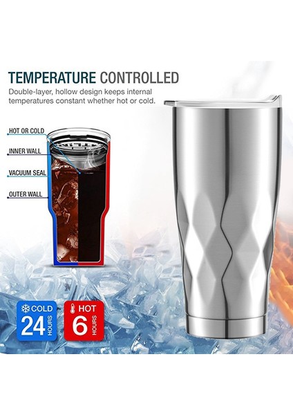 22 Oz Bira Soğutma Kupa Yalıtımlı Paslanmaz Çelik Araba Buz Bardağı Çift Duvar Vakum Yalıtım Kahve Kapaklı Fincan (Yurt Dışından) fiyatları