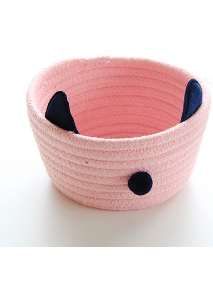 Çok Işlevli Pamuk Halat Örgü Kıl Yumağı Kulak Depolama Sepeti Masaüstü Kozmetik Çeşitli Eşyalar Organizatör Sepet Ev Dekor-Pembe (Yurt Dışından) modelleri