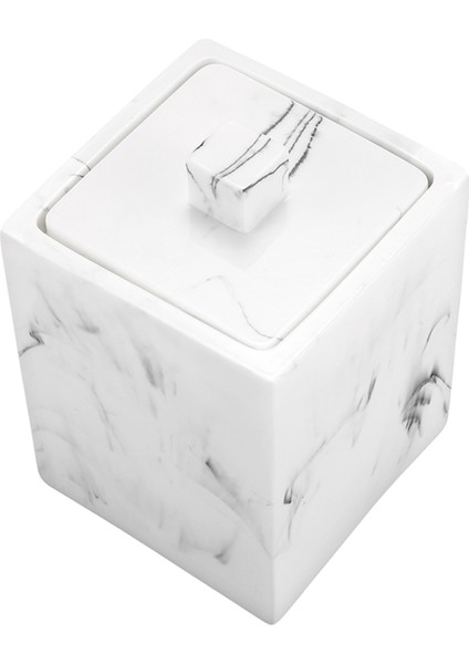 2 Adet Pamuklu Çubuk Tutucu Reçine Tahıl Desen Pamuk Pedler Saklama Kutusu Makyaj Organizatör Kutusu Kürdan Fırçalar Tutucu Kavanoz Ev Için (Beyaz) (Yurt Dışından)