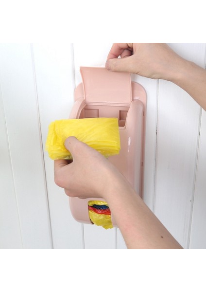 Plastik Çöp Torbası Saklama Kutusu, 2 Adet Duvara Monte Kendinden Yapışkanlı Konteyner Mutfak Banyo Ofis Otel Yatak Odası Için (Mavi, Pembe) (Yurt Dışından) fırsatları